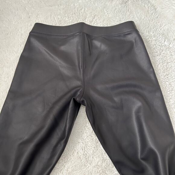 Express Leggings Women's Small‎ Black Leather Pull On Elastic Waist Skinny Leg - Picture 3 of 5